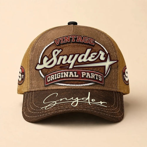 SNYDER TC02 HH79  Personalized Name Baseball Cap, Vintage Retro Hat, Custom Gift for Him & Her