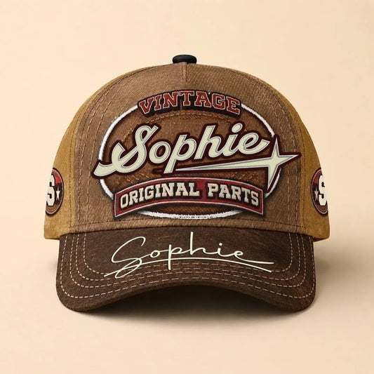 SOPHIE TC02 HH79  Personalized Name Baseball Cap, Vintage Retro Hat, Custom Gift for Him & Her
