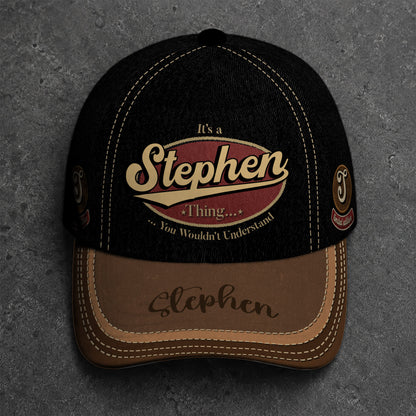 STEPHEN  TC06 HH79 Personalized Distressed Baseball Cap, Custom Retro Trucker Hat, Statement Dad Cap