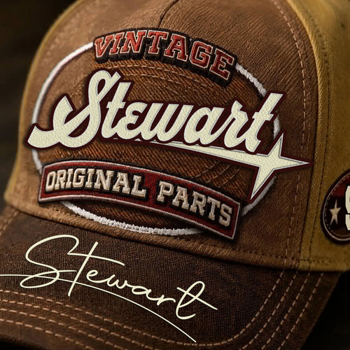 STEWART TC02 HH79  Personalized Name Baseball Cap, Vintage Retro Hat, Custom Gift for Him & Her