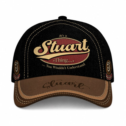 STUART  TC06 HH79 Personalized Distressed Baseball Cap, Custom Retro Trucker Hat, Statement Dad Cap