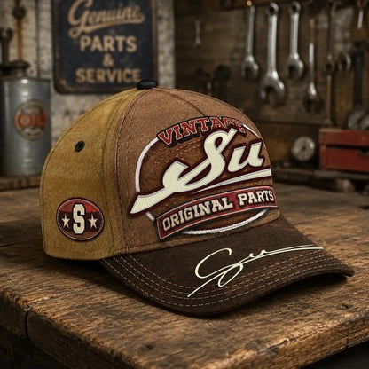 SU TC02 HH79  Personalized Name Baseball Cap, Vintage Retro Hat, Custom Gift for Him & Her