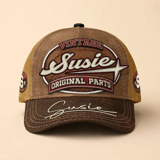 SUSIE TC02 HH79  Personalized Name Baseball Cap, Vintage Retro Hat, Custom Gift for Him & Her