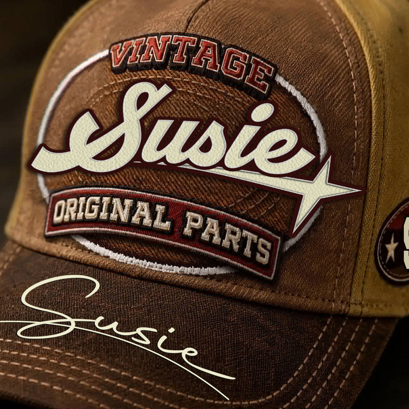 SUSIE TC02 HH79  Personalized Name Baseball Cap, Vintage Retro Hat, Custom Gift for Him & Her
