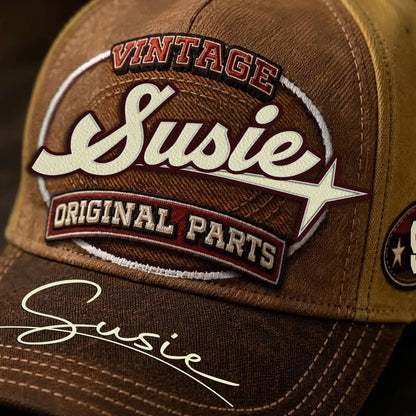 SUSIE TC02 HH79  Personalized Name Baseball Cap, Vintage Retro Hat, Custom Gift for Him & Her
