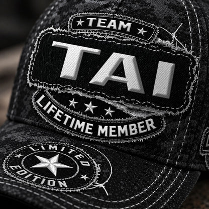 TAI TC03 HH79  Personalized Black Camo Baseball Cap, Custom Name Family Hat