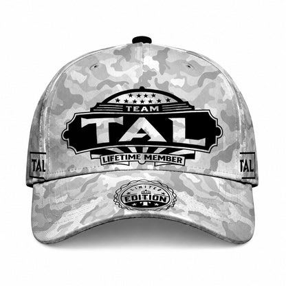 TAL TC01 HH79 Team Your Name Hat, Personalized Camo Baseball Cap, Custom Family Gift, Gift for Him Her