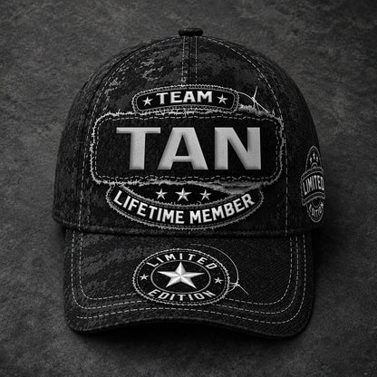TAN TC03 HH79  Personalized Black Camo Baseball Cap, Custom Name Family Hat