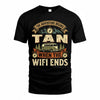 TAN TT898-K6-229 – Personalized Funny Camping Quote Apparel “The Adventure Begins When The WiFi Ends”