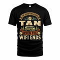 TAN TT898-K6-229 – Personalized Funny Camping Quote Apparel “The Adventure Begins When The WiFi Ends”