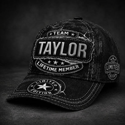 TAYLOR TC03 HH79  Personalized Black Camo Baseball Cap, Custom Name Family Hat