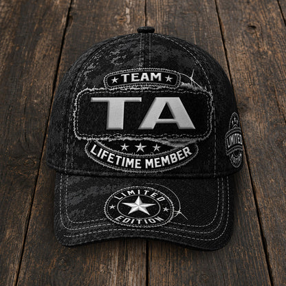TA TC03 HH79  Personalized Black Camo Baseball Cap, Custom Name Family Hat
