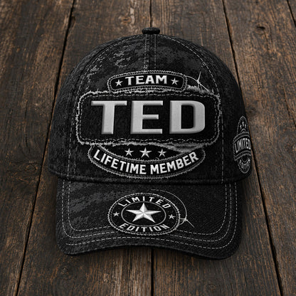 TED TC03 HH79  Personalized Black Camo Baseball Cap, Custom Name Family Hat