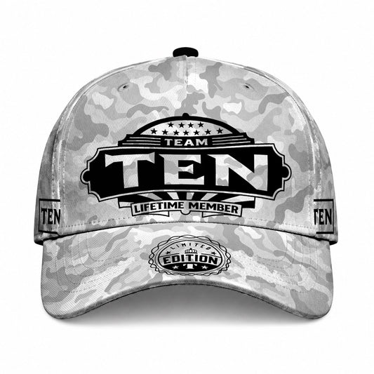TEN TC01 HH79 Team Your Name Hat, Personalized Camo Baseball Cap, Custom Family Gift, Gift for Him Her