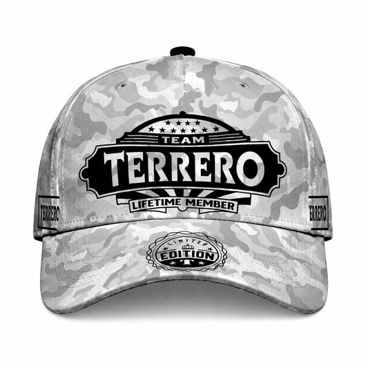 TERRERO TC01 HH79 Team Your Name Hat, Personalized Camo Baseball Cap, Custom Family Gift, Gift for Him Her