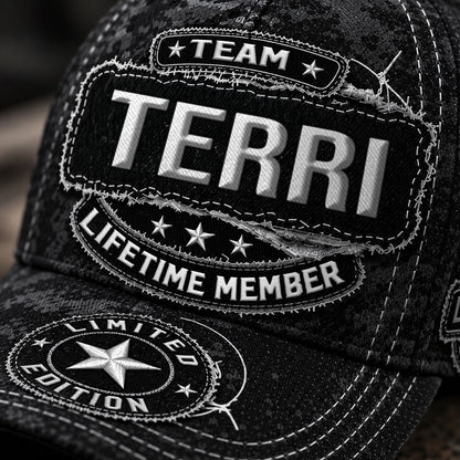 TERRI TC03 HH79  Personalized Black Camo Baseball Cap, Custom Name Family Hat