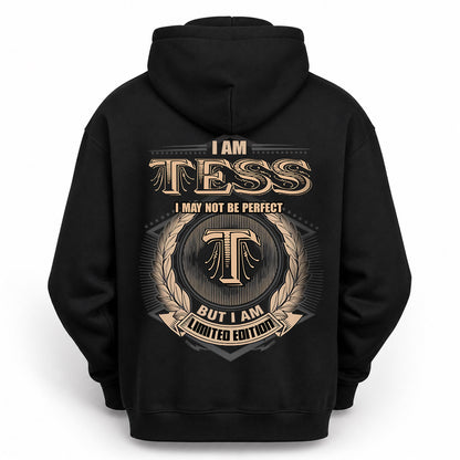 TESS 2K-101–Personalized Name Quote Apparel “I Am NAME May Not Be Perfect But I Am Limited Edition”