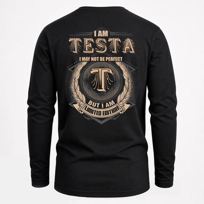 TESTA 2K-101–Personalized Name Quote Apparel “I Am NAME May Not Be Perfect But I Am Limited Edition”