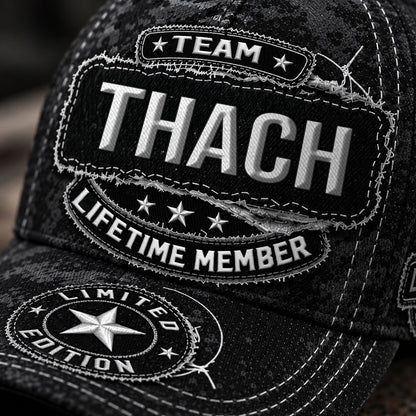 THACH TC03 HH79  Personalized Black Camo Baseball Cap, Custom Name Family Hat