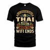 THAI TT898-K6-229 – Personalized Funny Camping Quote Apparel “The Adventure Begins When The WiFi Ends”