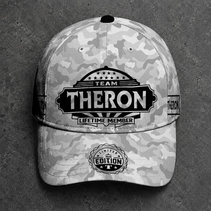 THERON TC01 HH79 Team Your Name Hat, Personalized Camo Baseball Cap, Custom Family Gift, Gift for Him Her