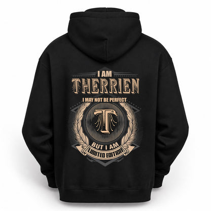 THERRIEN 2K-101–Personalized Name Quote Apparel “I Am NAME May Not Be Perfect But I Am Limited Edition”