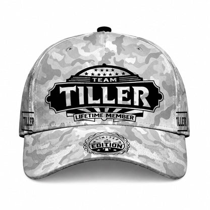 TILLER TC01 HH79 Team Your Name Hat, Personalized Camo Baseball Cap, Custom Family Gift, Gift for Him Her