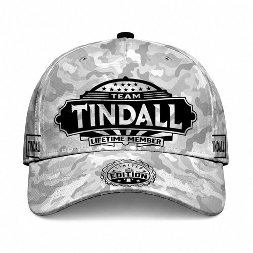 TINDALL TC01 HH79 Team Your Name Hat, Personalized Camo Baseball Cap, Custom Family Gift, Gift for Him Her