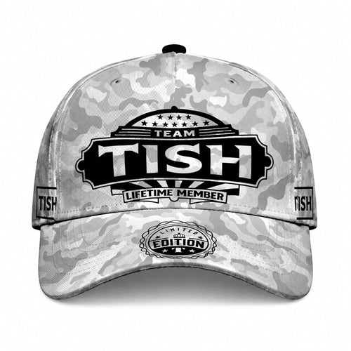 TISH TC01 HH79 Team Your Name Hat, Personalized Camo Baseball Cap, Custom Family Gift, Gift for Him Her