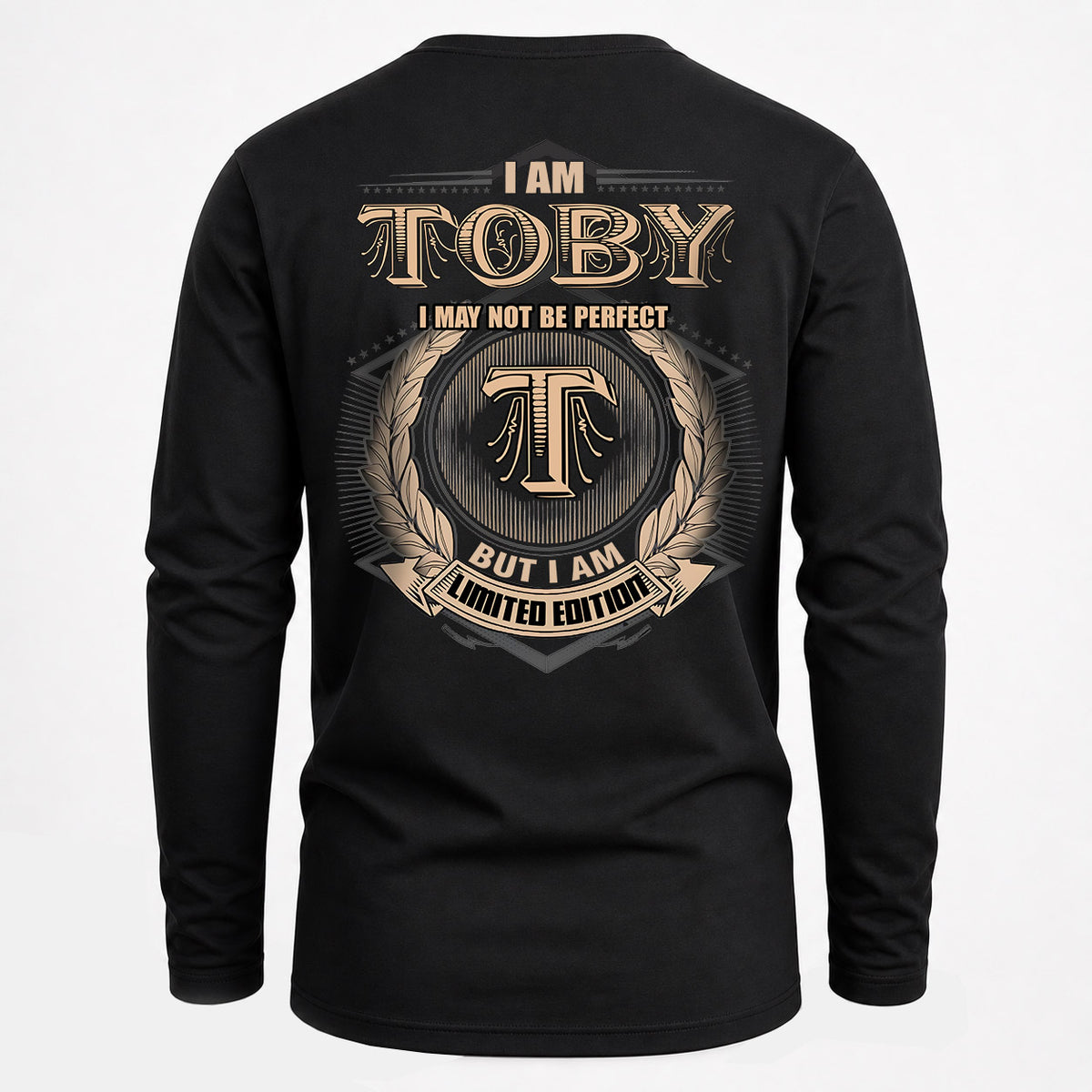 TOBY 2K-101–Personalized Name Quote Apparel “I Am NAME May Not Be Perfect But I Am Limited Edition”