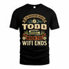 TODD TT898-K6-229 – Personalized Funny Camping Quote Apparel “The Adventure Begins When The WiFi Ends”