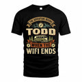 TODD TT898-K6-229 – Personalized Funny Camping Quote Apparel “The Adventure Begins When The WiFi Ends”