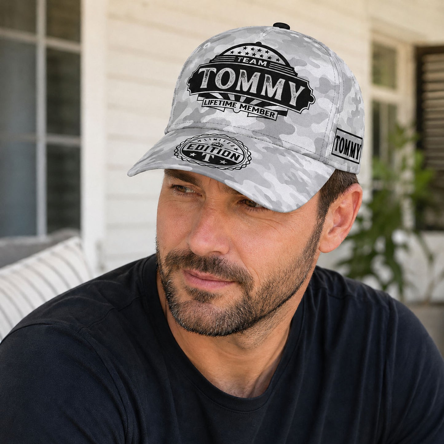 TOMMY TC01 HH79 Team Your Name Hat, Personalized Camo Baseball Cap, Custom Family Gift, Gift for Him Her
