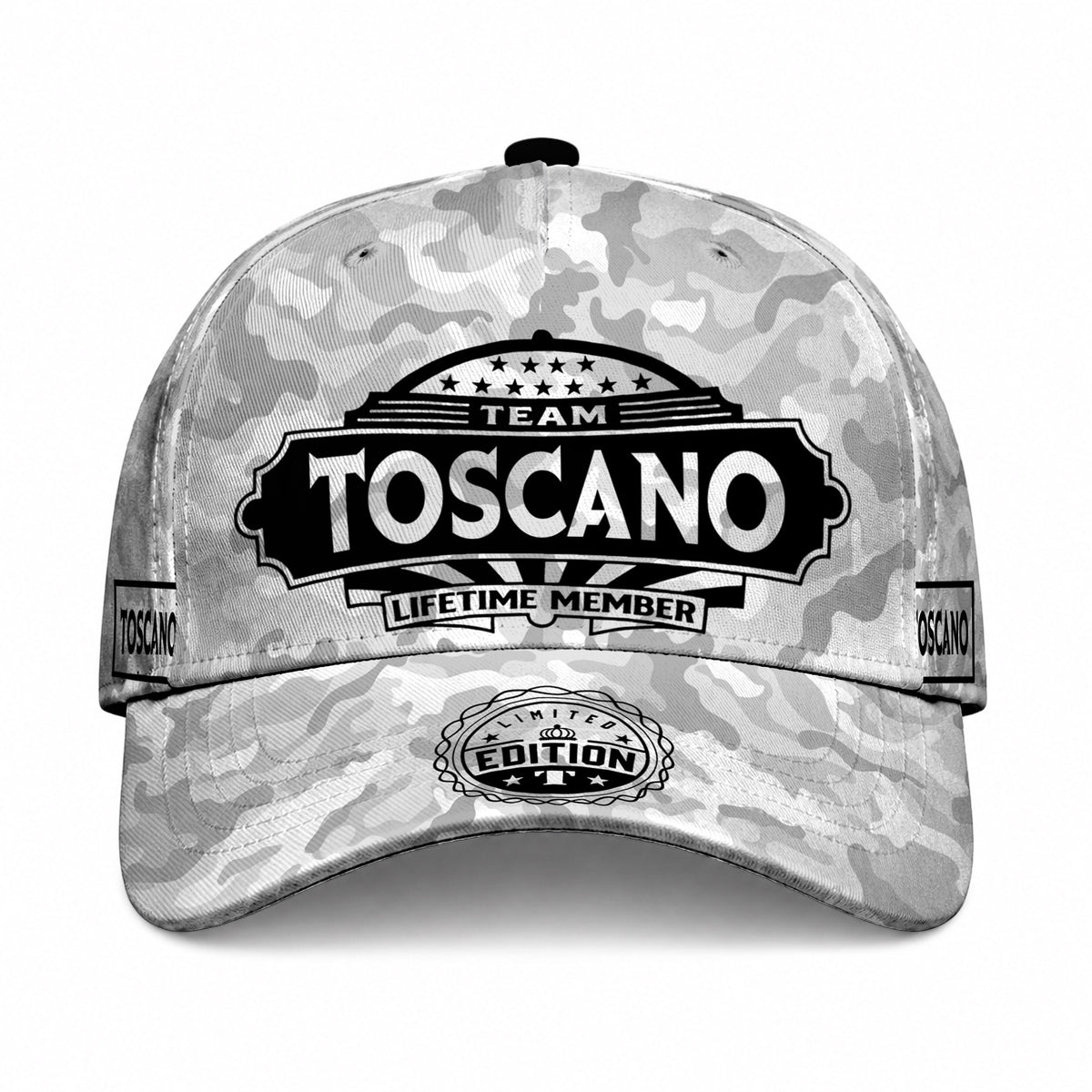 TOSCANO TC01 HH79 Team Your Name Hat, Personalized Camo Baseball Cap, Custom Family Gift, Gift for Him Her