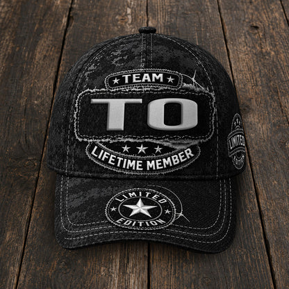 TO TC03 HH79  Personalized Black Camo Baseball Cap, Custom Name Family Hat