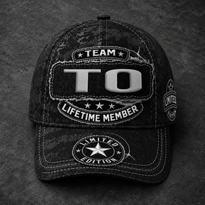 TO TC03 HH79  Personalized Black Camo Baseball Cap, Custom Name Family Hat