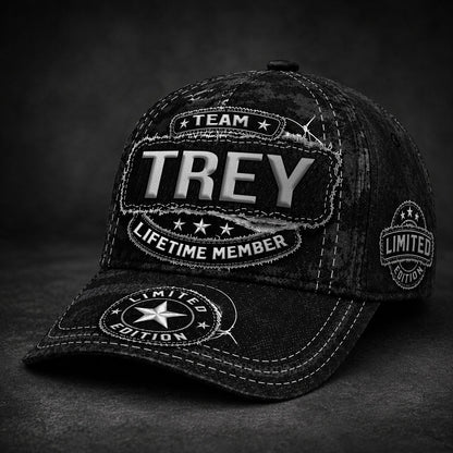 TREY TC03 HH79  Personalized Black Camo Baseball Cap, Custom Name Family Hat