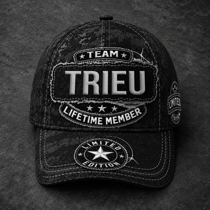 TRIEU TC03 HH79  Personalized Black Camo Baseball Cap, Custom Name Family Hat