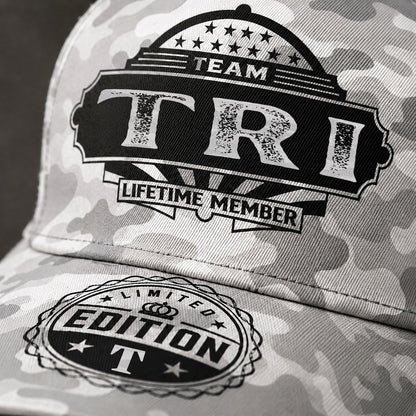TRI TC01 HH79 Team Your Name Hat, Personalized Camo Baseball Cap, Custom Family Gift, Gift for Him Her