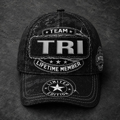 TRI TC03 HH79  Personalized Black Camo Baseball Cap, Custom Name Family Hat
