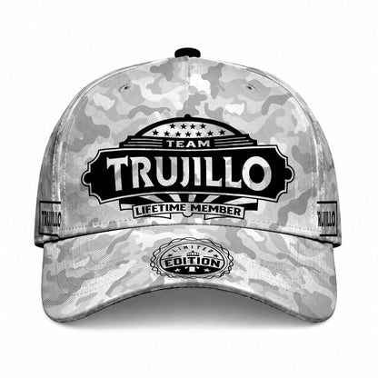 TRUJILLO TC01 HH79 Team Your Name Hat, Personalized Camo Baseball Cap, Custom Family Gift, Gift for Him Her