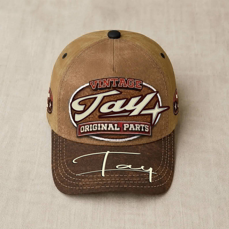 TAY TC02 HH79  Personalized Name Baseball Cap, Vintage Retro Hat, Custom Gift for Him & Her