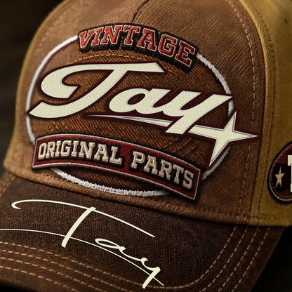TAY TC02 HH79  Personalized Name Baseball Cap, Vintage Retro Hat, Custom Gift for Him & Her