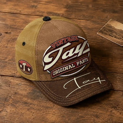 TAY TC02 HH79  Personalized Name Baseball Cap, Vintage Retro Hat, Custom Gift for Him & Her