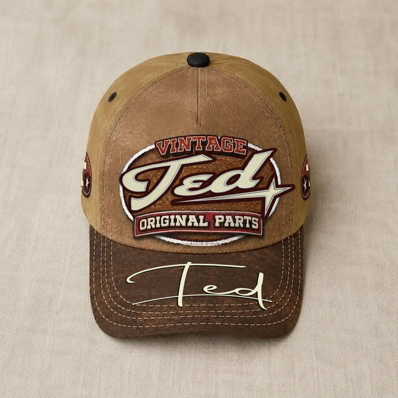TED TC02 HH79  Personalized Name Baseball Cap, Vintage Retro Hat, Custom Gift for Him & Her