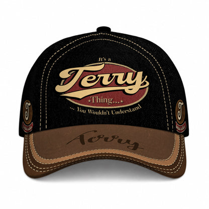 TERRY  TC06 HH79 Personalized Distressed Baseball Cap, Custom Retro Trucker Hat, Statement Dad Cap