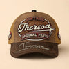 THERESA TC02 HH79  Personalized Name Baseball Cap, Vintage Retro Hat, Custom Gift for Him & Her