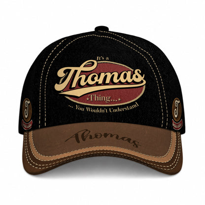 THOMAS  TC06 HH79 Personalized Distressed Baseball Cap, Custom Retro Trucker Hat, Statement Dad Cap