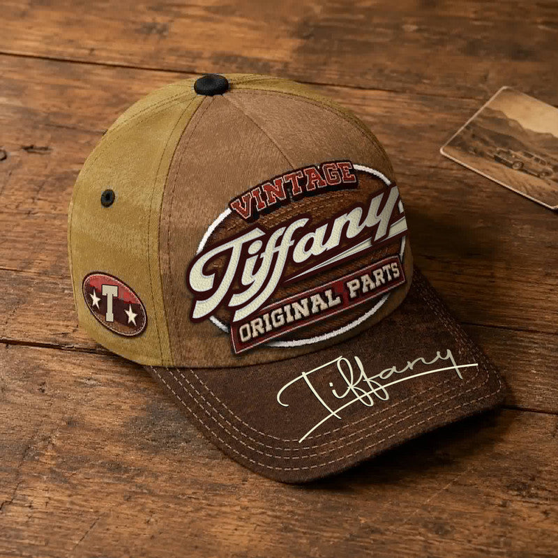 TIFFANY TC02 HH79  Personalized Name Baseball Cap, Vintage Retro Hat, Custom Gift for Him & Her