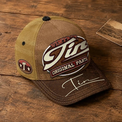 TIN TC02 HH79  Personalized Name Baseball Cap, Vintage Retro Hat, Custom Gift for Him & Her